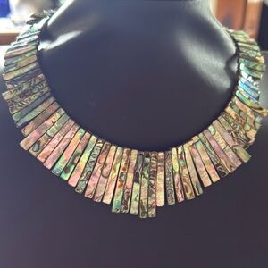 Abalone Shell Necklace 16” Reversible